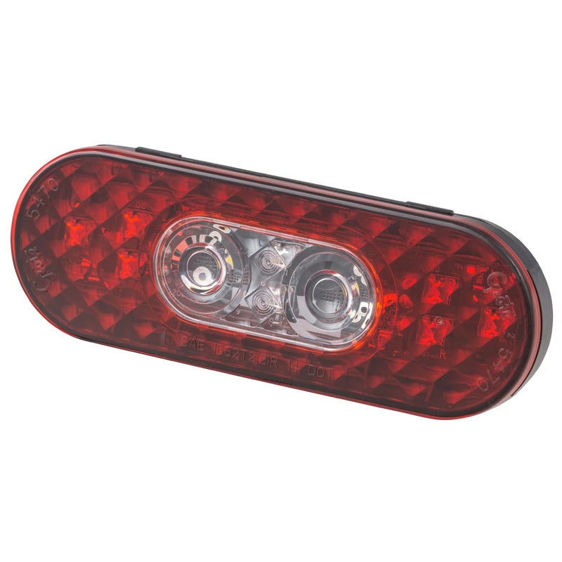 Grote 54702 6" Oval Led Stop Tail Turn Lights with Integrated Back Up, Integrated Hard Shell - Image 1